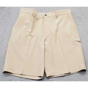 Dunning Golf Shorts Mens 32 Tan Woven Stretch Performance Classic Fit Waistband
